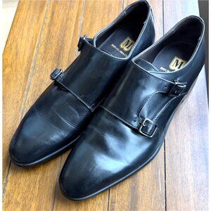 Bruno Magli Black Leather Double Monk Strap Dress Shoes Men’s 11 Made in Italy